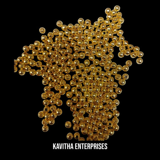 4mm Bright Gold Plastic CCB Beads for Saree Tassels, Jewelry Making, and Embroidery (50g Pack)