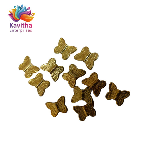 Bright Gold Plastic CCB Beads for Saree Tassels, Jewelry Making, and Embroidery (50g Pack)