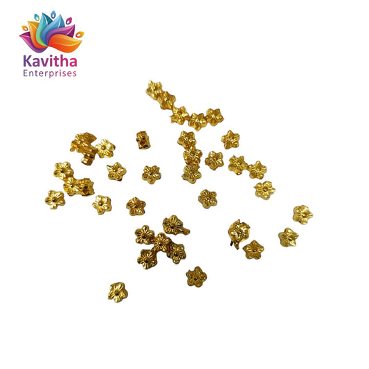 Bright Gold Plastic CCB Beads for Saree Tassels, Jewelry Making, and Embroidery (50g Pack)