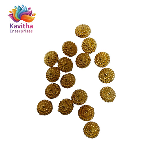 Bright Gold Plastic CCB Beads for Saree Tassels, Jewelry Making, and Embroidery (50g Pack)