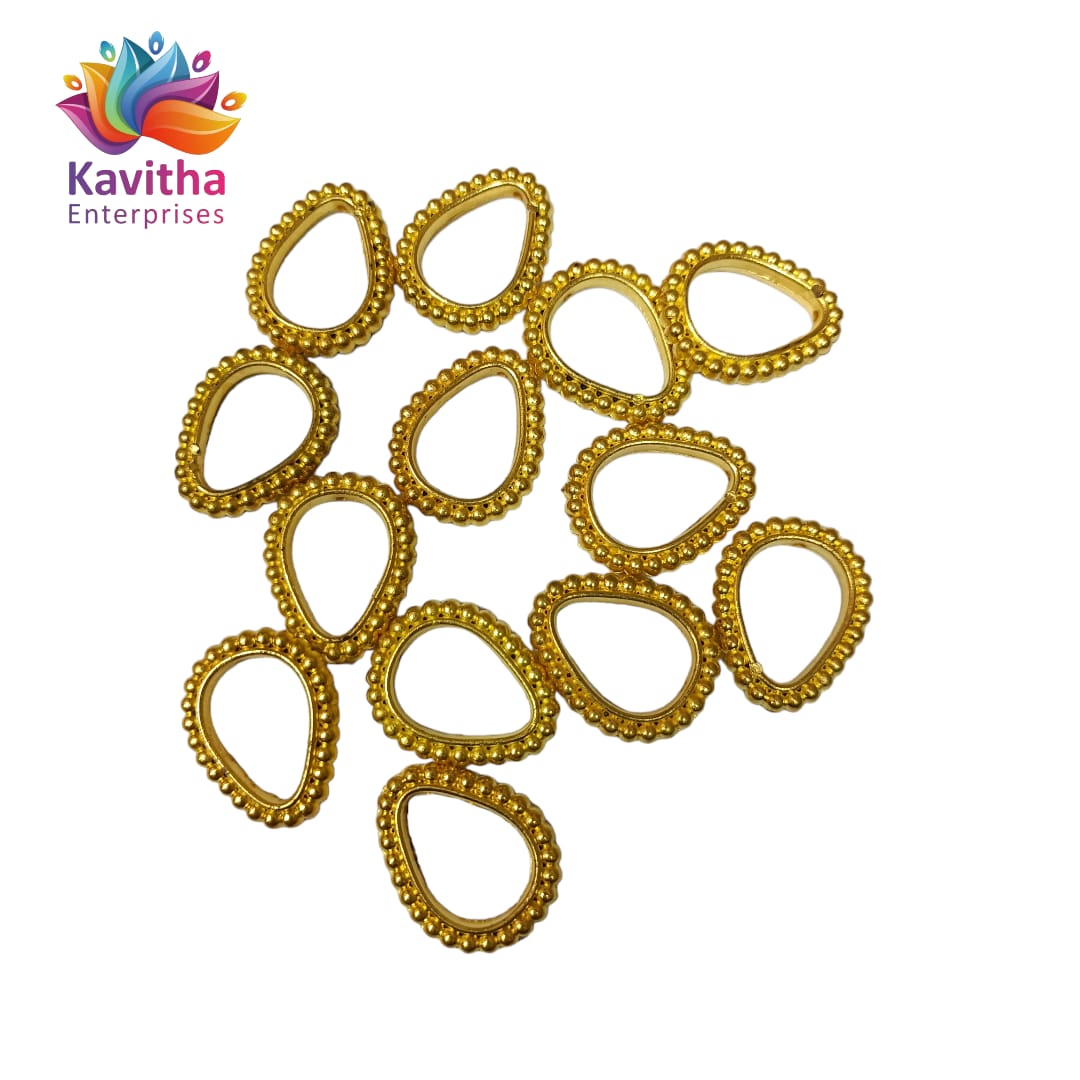 Bright Gold Plastic CCB Beads for Saree Tassels, Jewelry Making, and Embroidery (50g Pack)
