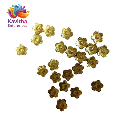 Bright Gold Plastic CCB Beads for Saree Tassels, Jewelry Making, and Embroidery (50g Pack)