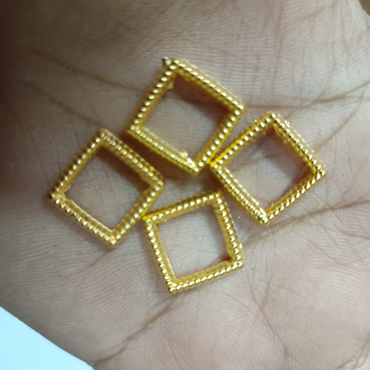 Bright Gold Plastic CCB Beads for Saree Tassels, Jewelry Making, and Embroidery (50g Pack)