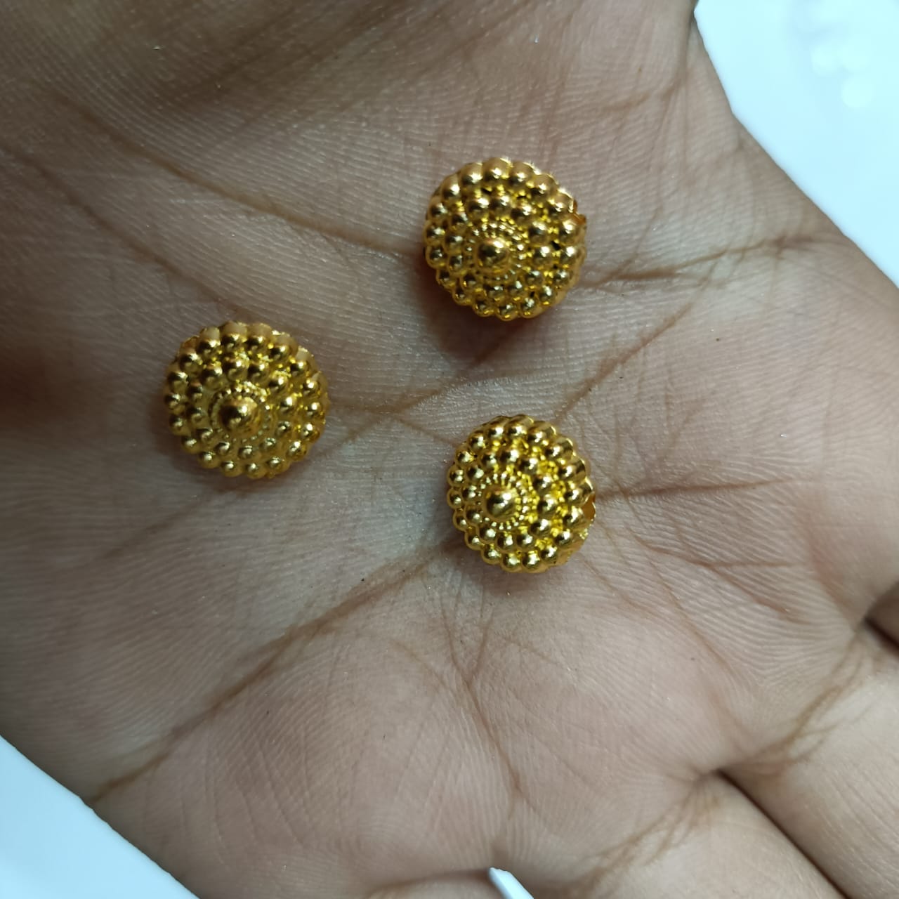 Bright Gold Plastic CCB Beads for Saree Tassels, Jewelry Making, and Embroidery (50g Pack)