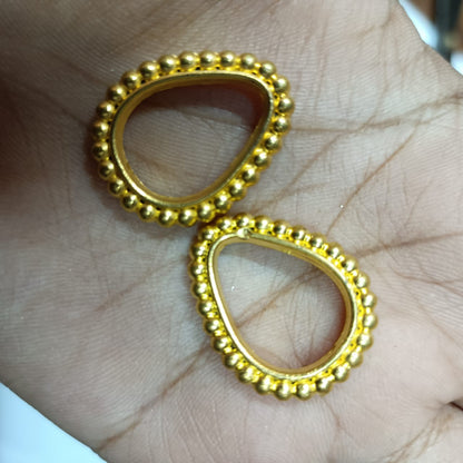 Bright Gold Plastic CCB Beads for Saree Tassels, Jewelry Making, and Embroidery (50g Pack)