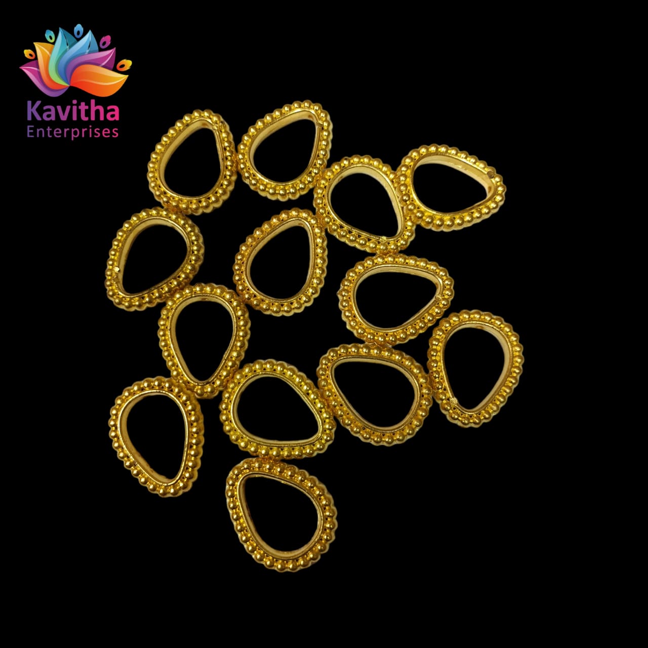 Bright Gold Plastic CCB Beads for Saree Tassels, Jewelry Making, and Embroidery (50g Pack)