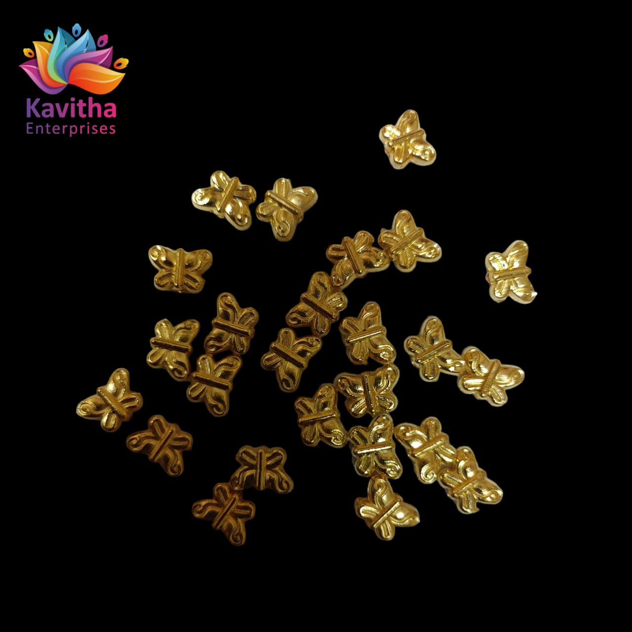 Bright Gold Plastic CCB Beads for Saree Tassels, Jewelry Making, and Embroidery (50g Pack)