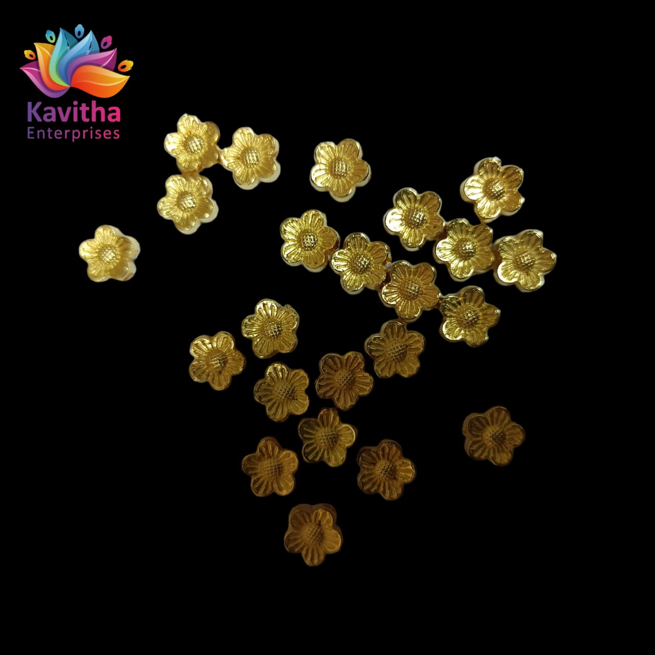 Bright Gold Plastic CCB Beads for Saree Tassels, Jewelry Making, and Embroidery (50g Pack)