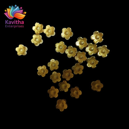 Bright Gold Plastic CCB Beads for Saree Tassels, Jewelry Making, and Embroidery (50g Pack)