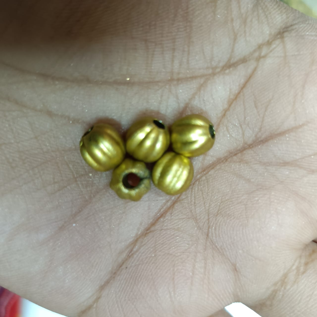 Acrylic Dull Gold Beads for Embroidery, Saree Tassels, and Jewelry Making (Pack of 50 grams)