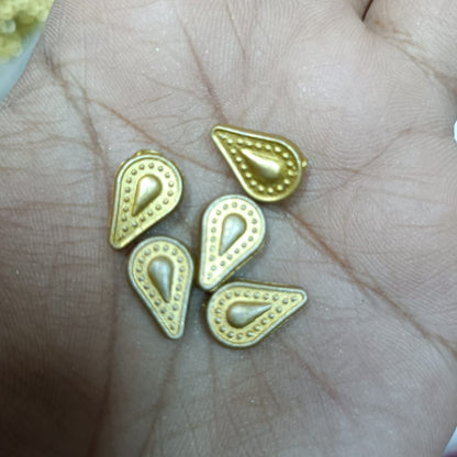 Acrylic Dull Gold Beads for Embroidery, Saree Tassels, and Jewelry Making (Pack of 50 grams)