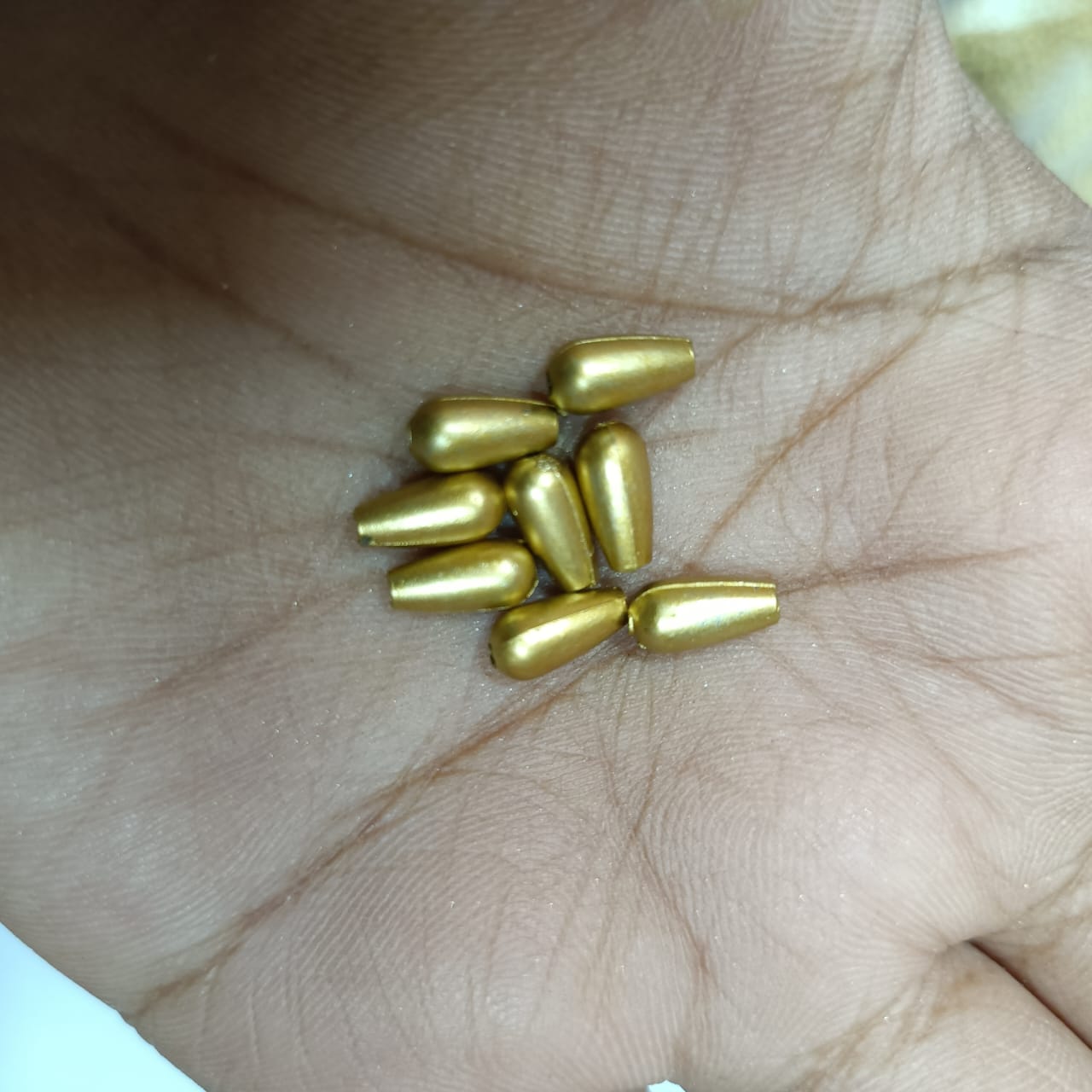 Acrylic Dull Gold Beads for Embroidery, Saree Tassels, and Jewelry Making (Pack of 50 grams)