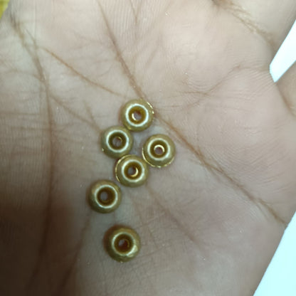 Acrylic Dull Gold Beads for Embroidery, Saree Tassels, and Jewelry Making (Pack of 50 grams)