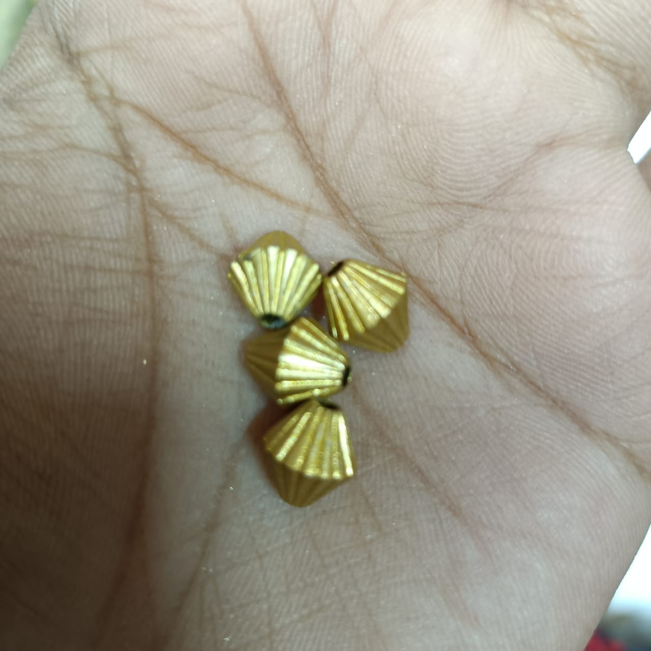 Acrylic Dull Gold Beads for Embroidery, Saree Tassels, and Jewelry Making (Pack of 50 grams)