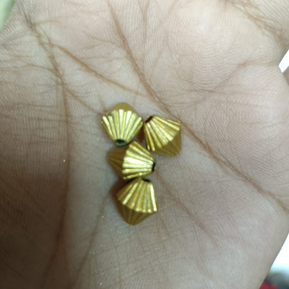 Acrylic Dull Gold Beads for Embroidery, Saree Tassels, and Jewelry Making (Pack of 50 grams)