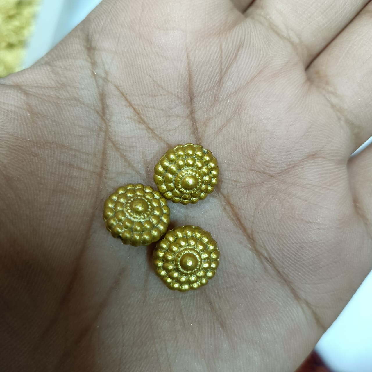 Acrylic Dull Gold Beads for Embroidery, Saree Tassels, and Jewelry Making (Pack of 50 grams)