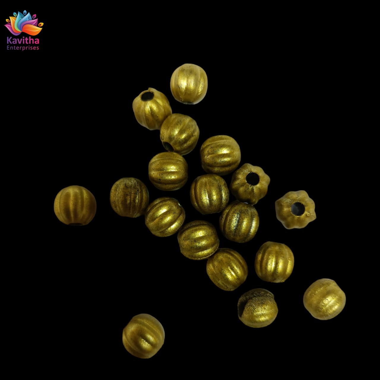 Acrylic Dull Gold Beads for Embroidery, Saree Tassels, and Jewelry Making (Pack of 50 grams)