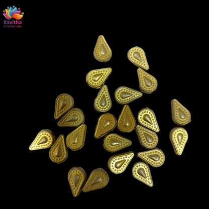 Acrylic Dull Gold Beads for Embroidery, Saree Tassels, and Jewelry Making (Pack of 50 grams)