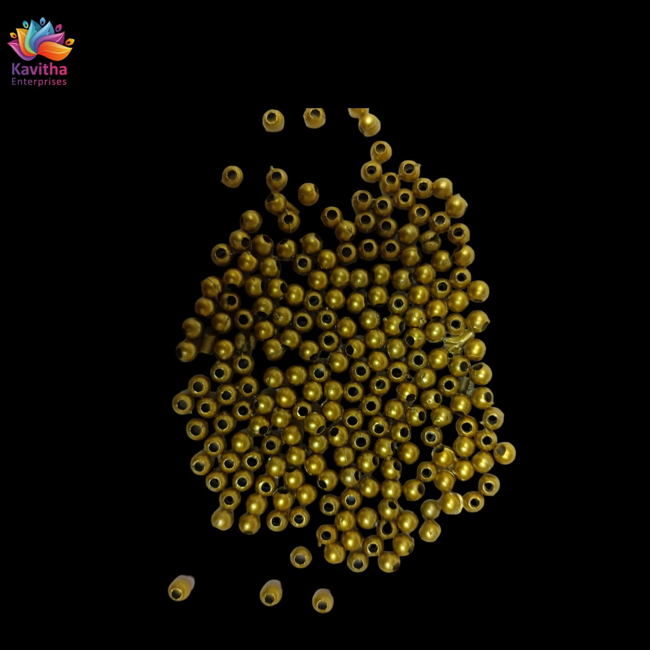 3mm Acrylic Dull Gold Beads for Embroidery, Saree Tassels, and Jewelry Making (Pack of 50 grams)