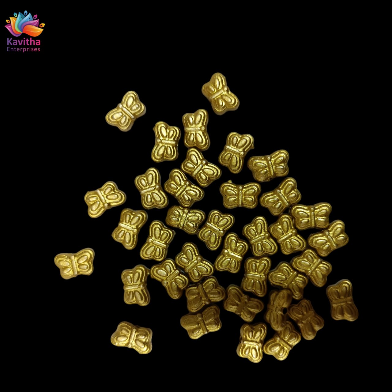 Acrylic Dull Gold Beads for Embroidery, Saree Tassels, and Jewelry Making (Pack of 50 grams)