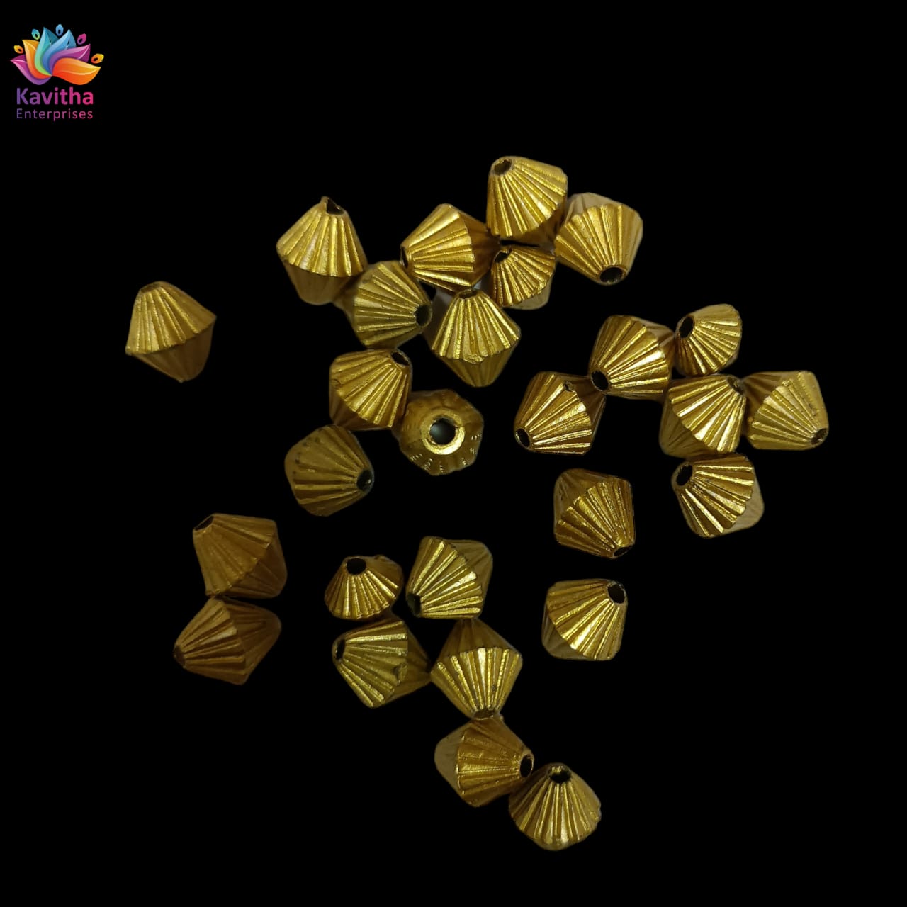 Acrylic Dull Gold Beads for Embroidery, Saree Tassels, and Jewelry Making (Pack of 50 grams)