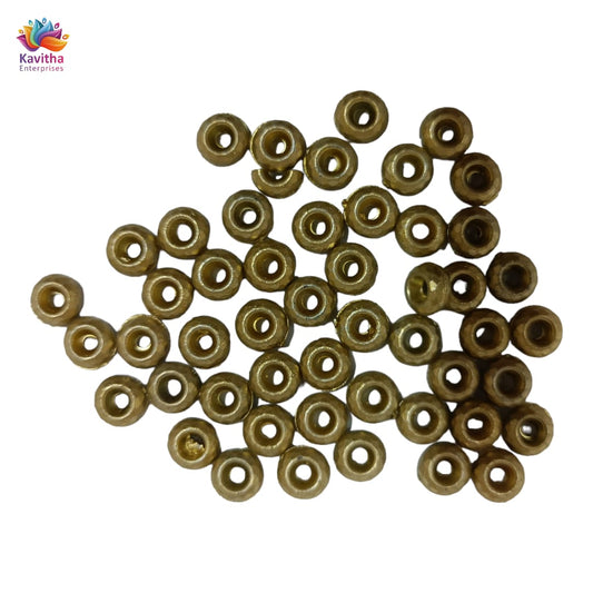Acrylic Dull Gold Beads for Embroidery, Saree Tassels, and Jewelry Making (Pack of 50 grams)