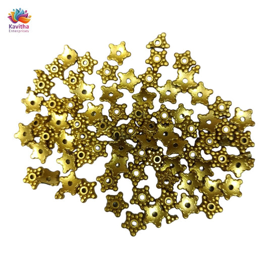 Acrylic Dull Gold Beads for Embroidery, Saree Tassels, and Jewelry Making (Pack of 50 grams)