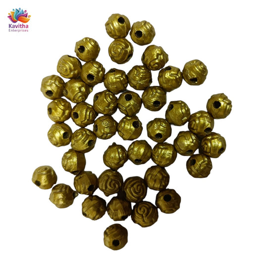 Rose shape Acrylic Dull Gold Beads for Embroidery, Saree Tassels, and Jewelry Making (Pack of 50 grams)