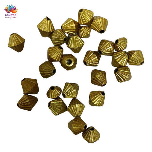 Acrylic Dull Gold Beads for Embroidery, Saree Tassels, and Jewelry Making (Pack of 50 grams)