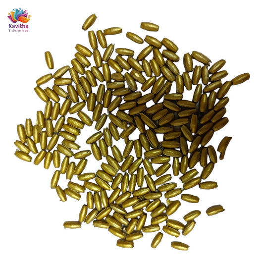 Acrylic Dull Gold Beads for Embroidery, Saree Tassels, and Jewelry Making (Pack of 50 grams)