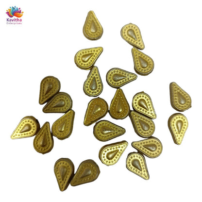 Acrylic Dull Gold Beads for Embroidery, Saree Tassels, and Jewelry Making (Pack of 50 grams)