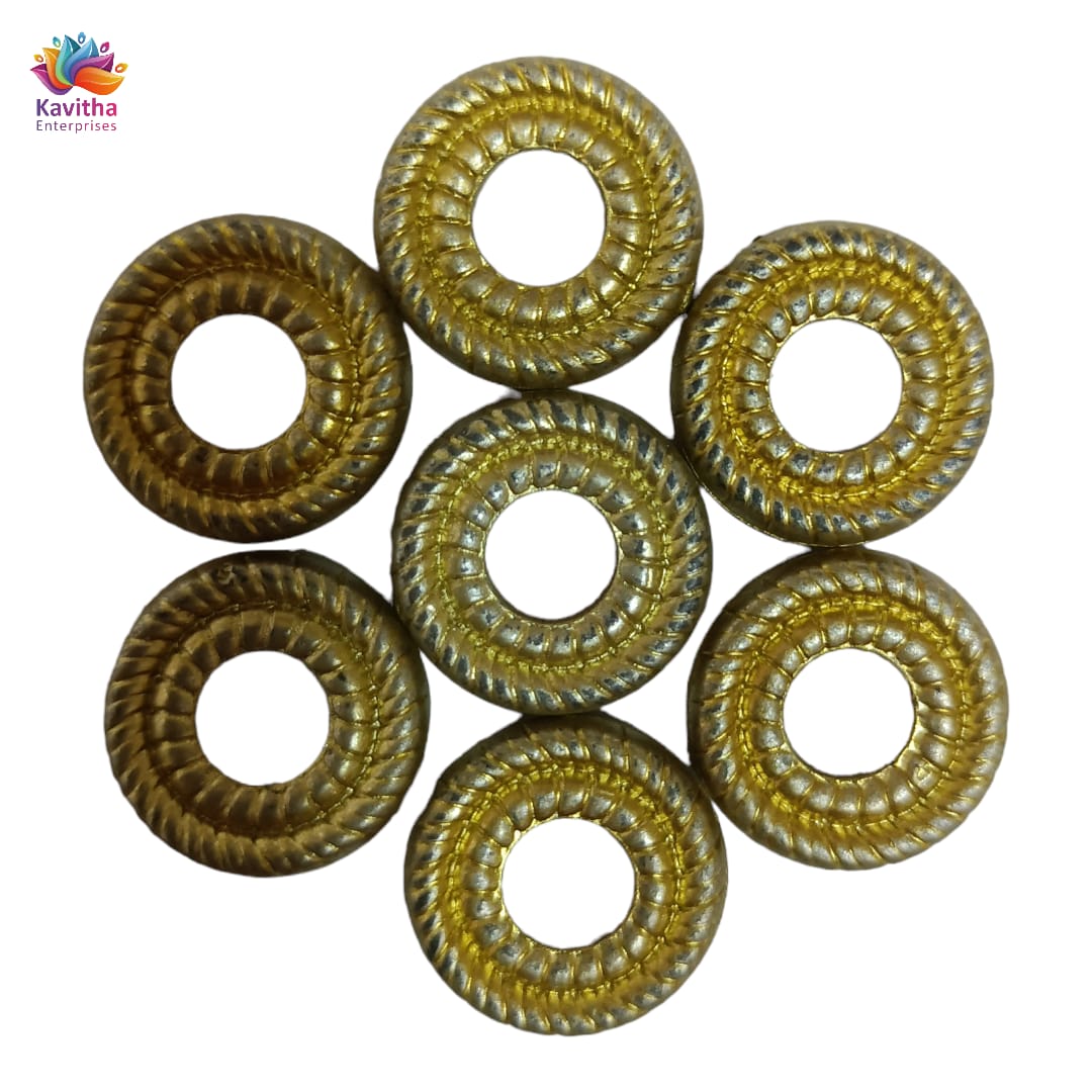 Acrylic Dull Gold Beads for Embroidery, Saree Tassels, and Jewelry Making (Pack of 50 grams)