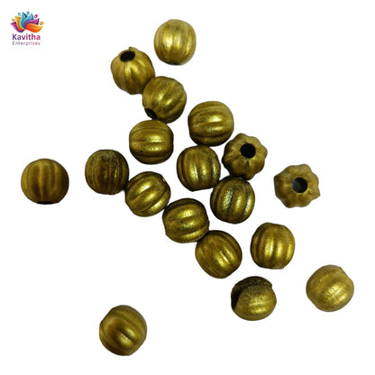 Acrylic Dull Gold Beads for Embroidery, Saree Tassels, and Jewelry Making (Pack of 50 grams)