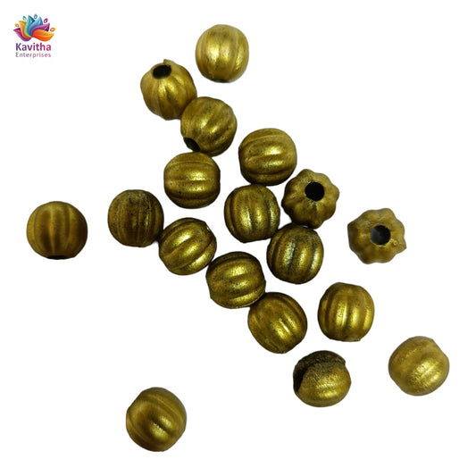 Acrylic Dull Gold Beads for Embroidery, Saree Tassels, and Jewelry Making (Pack of 50 grams)