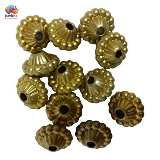 Acrylic Dull Gold Beads for Embroidery, Saree Tassels, and Jewelry Making (Pack of 50 grams)