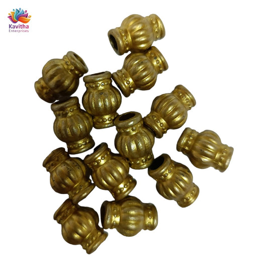 Acrylic Dull Gold Beads for Embroidery, Saree Tassels, and Jewelry Making (Pack of 50 grams)