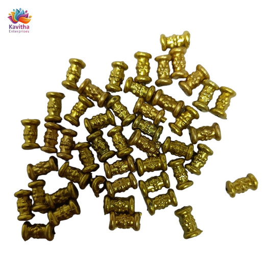 Acrylic Dull Gold Beads for Embroidery, Saree Tassels, and Jewelry Making (Pack of 50 grams)