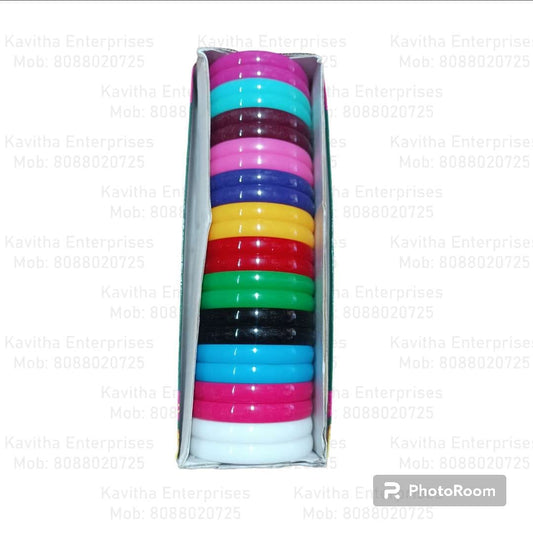 10MM Multicolour PLASTIC Bangles/kada/Patla for Silk Thread Jewelry Making  ( SIZE 2/2 , 2/4 , 2/6, 2/8 ) PACK OF 24 BANGLES