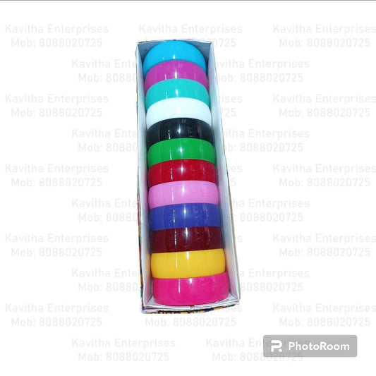 20MM Multicolour PLASTIC Bangles/kada/Patla for Silk Thread Jewelry Making  ( SIZE 2/2 , 2/4 , 2/6, 2/8 ) PACK OF 12 BANGLES*