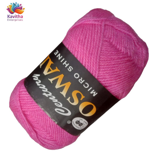 Oswal Micro Shine Wool Yarn – 100gms Light Pink Colour