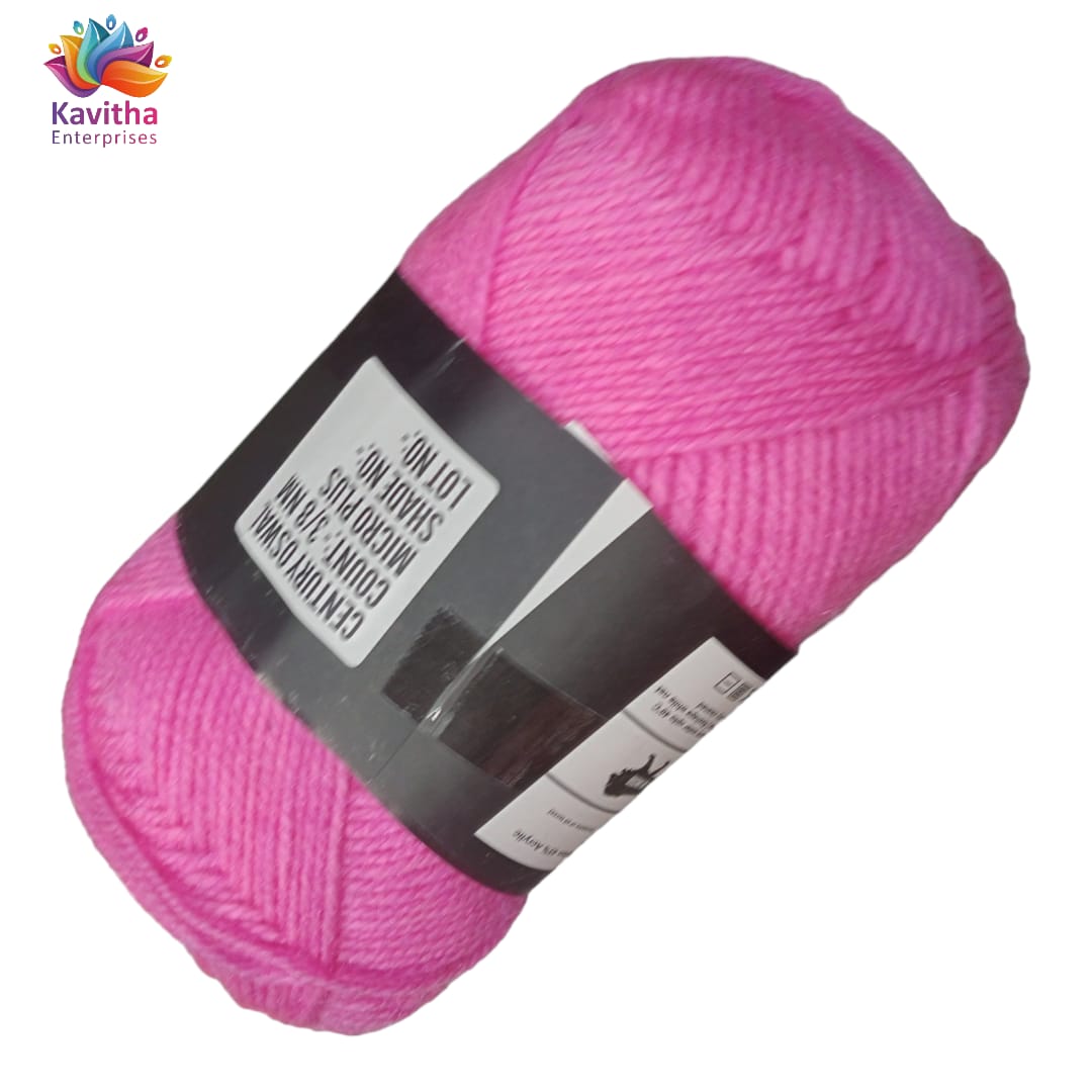 Oswal Micro Shine Wool Yarn – 100gms Light Pink Colour