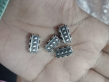 Silver 3 Hole Designer Metal Spacer Beads for Making Bracelet,Necklace,Jewelry,Embroidery Work, Art & Craft pack of 40 gram 28 pice