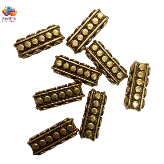 Golden 4 Hole Designer Metal Spacer Beads for Making Bracelet,Necklace,Jewelry,Embroidery Work, Art & Craft pack of 40 gram 16 pice