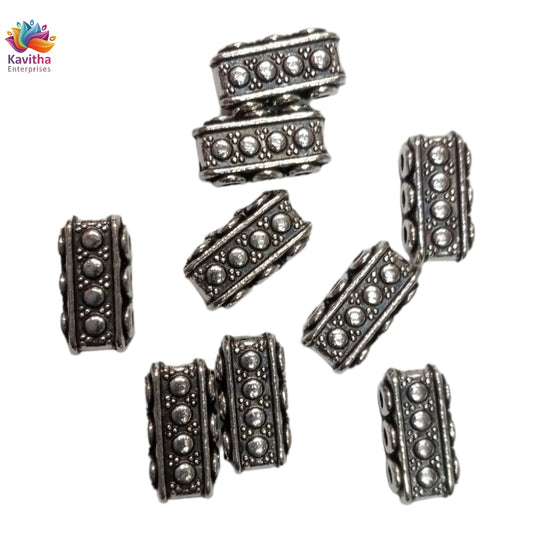 Silver 3 Hole Designer Metal Spacer Beads for Making Bracelet,Necklace,Jewelry,Embroidery Work, Art & Craft pack of 40 gram 28 pice