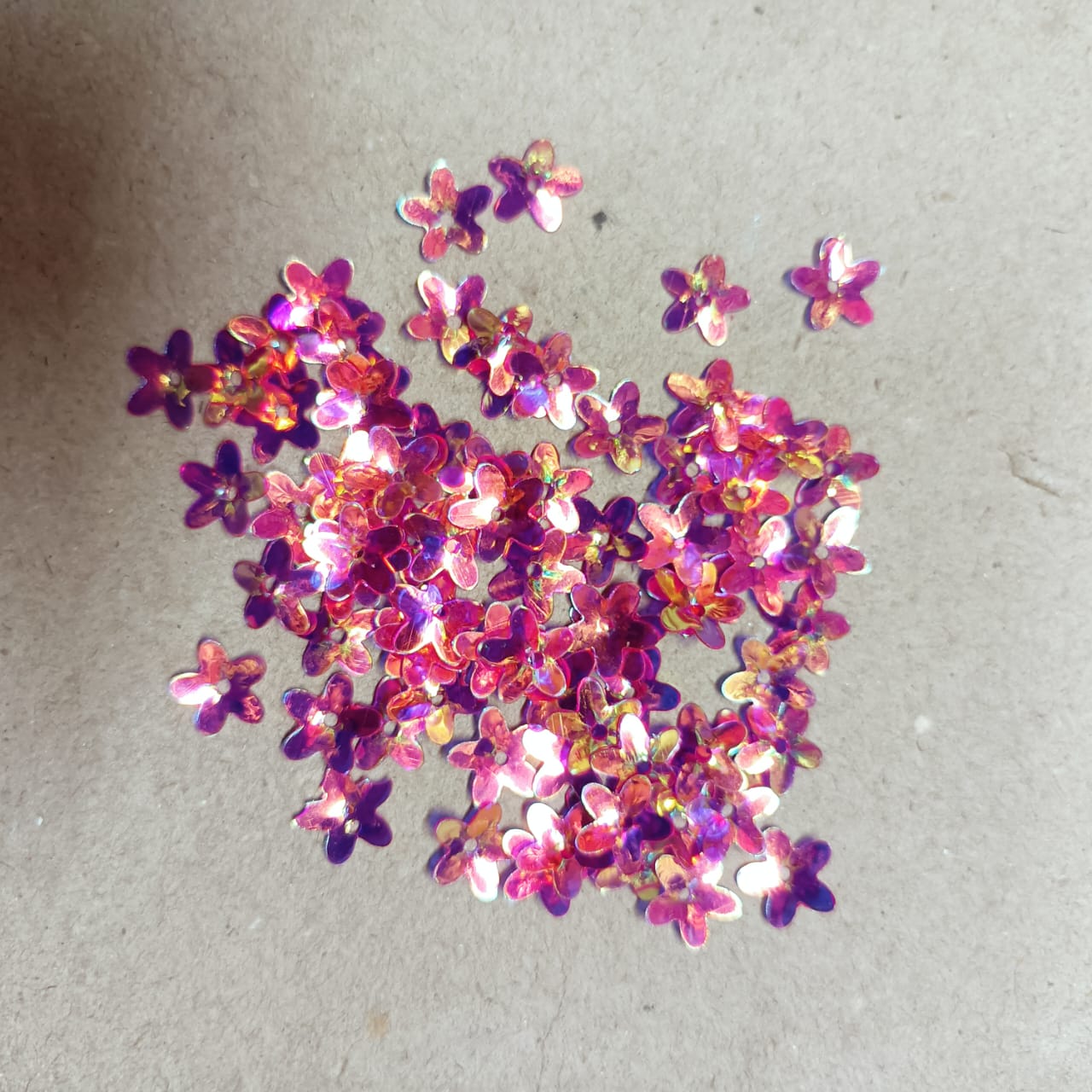 Holographic longhorn flower chunky glitter for embroidery , art and craft ( pack of 10 gram )