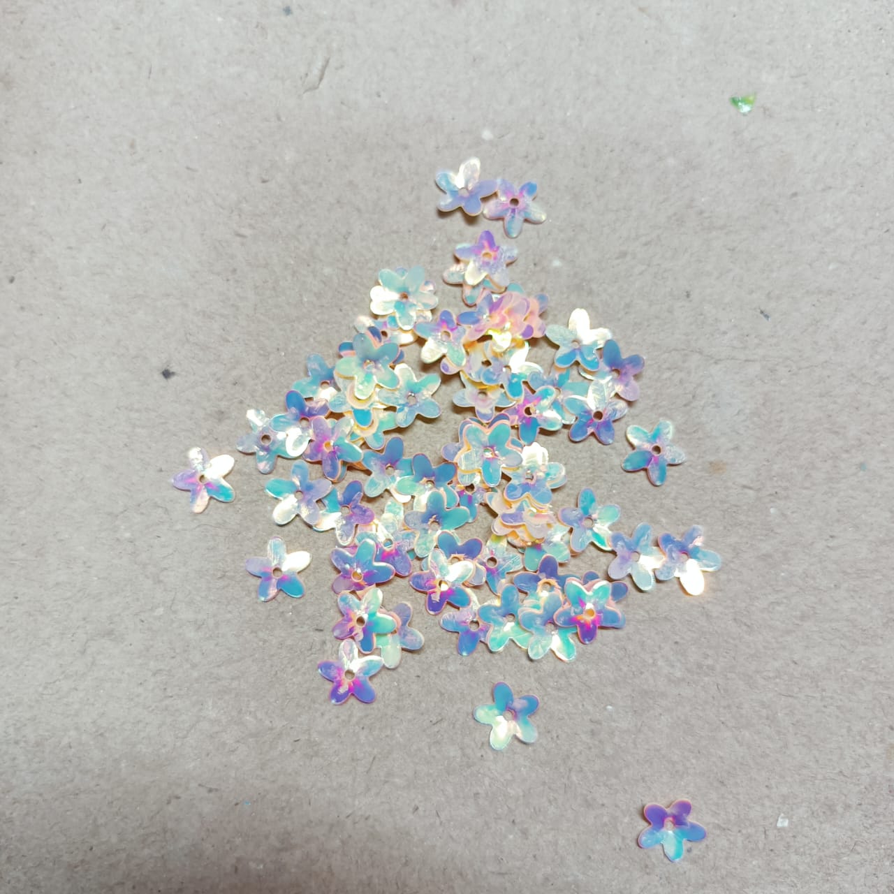 Holographic longhorn flower chunky glitter for embroidery , art and craft ( pack of 10 gram )