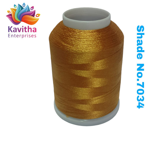 Gold Computer Machine Embroidery Thread by R Rock -3000 Meters, 65g Spool