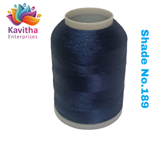 Nevy blue Computer Machine Embroidery Thread by R Rock -3000 Meters, 65g Spool