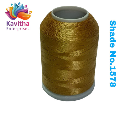 Gold Computer Machine Embroidery Thread by R Rock -3000 Meters, 65g Spool