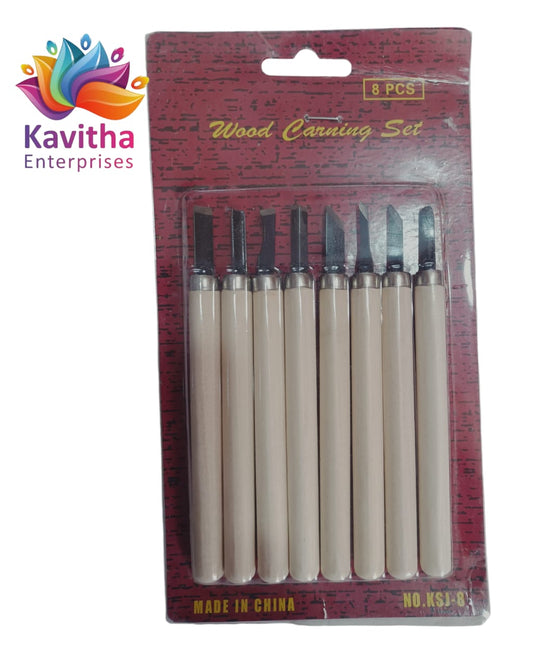 Wood Carving Set (Pack of 8) for Professionals, Carpenters, and Hobbyists - Kavitha Enterprises